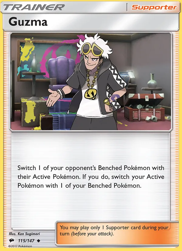 Guzma - Burning Shadows Pokemon Card