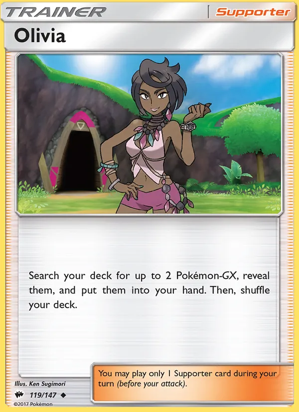Olivia - Burning Shadows Pokemon Card