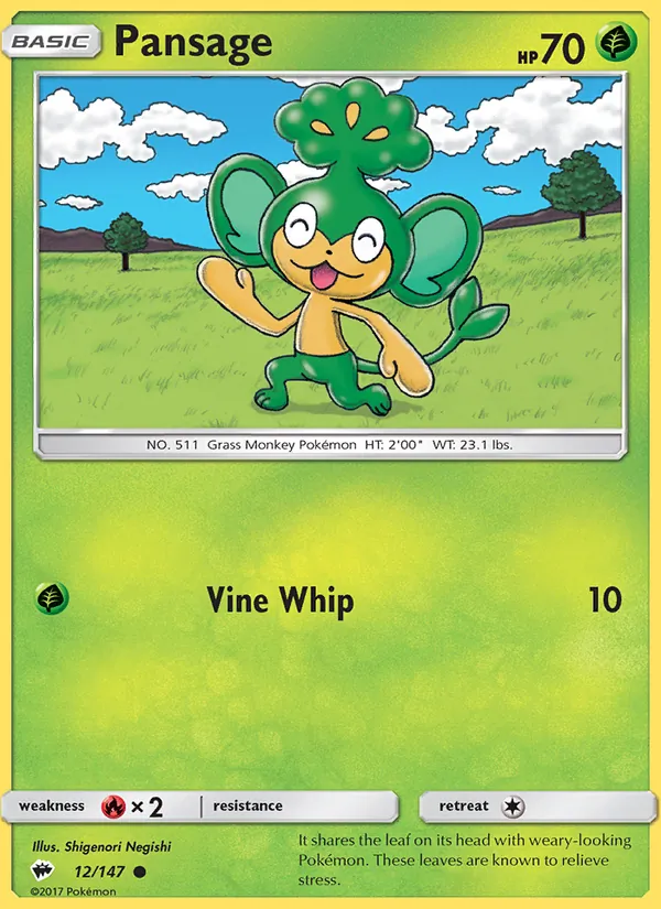 Pansage - Burning Shadows Pokemon Card