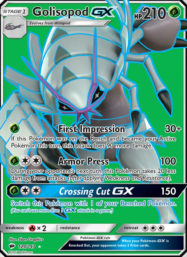 Golisopod GX - Burning Shadows Pokemon Card