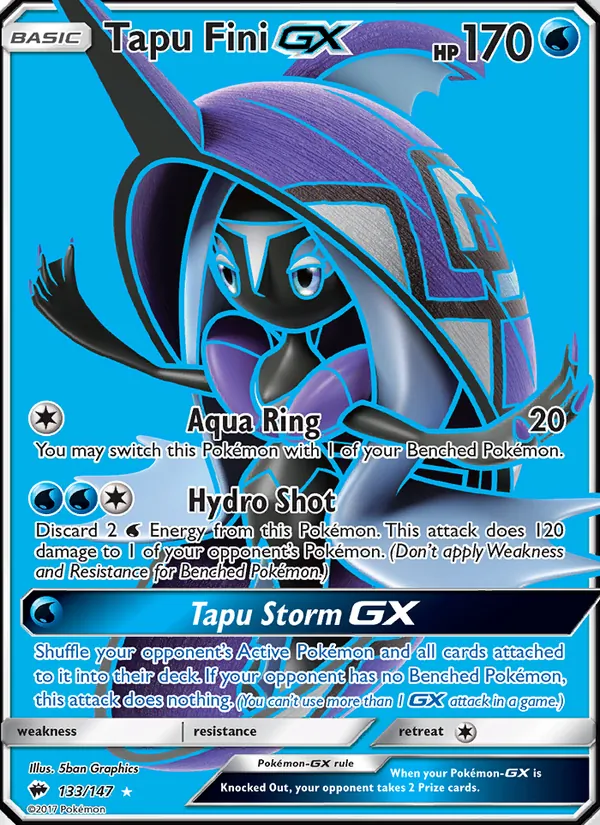 Tapu Fini GX - Burning Shadows Pokemon Card