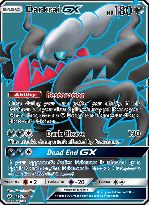 Darkrai GX - Burning Shadows Pokemon Card