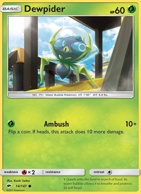 Dewpider - Burning Shadows Pokemon Card