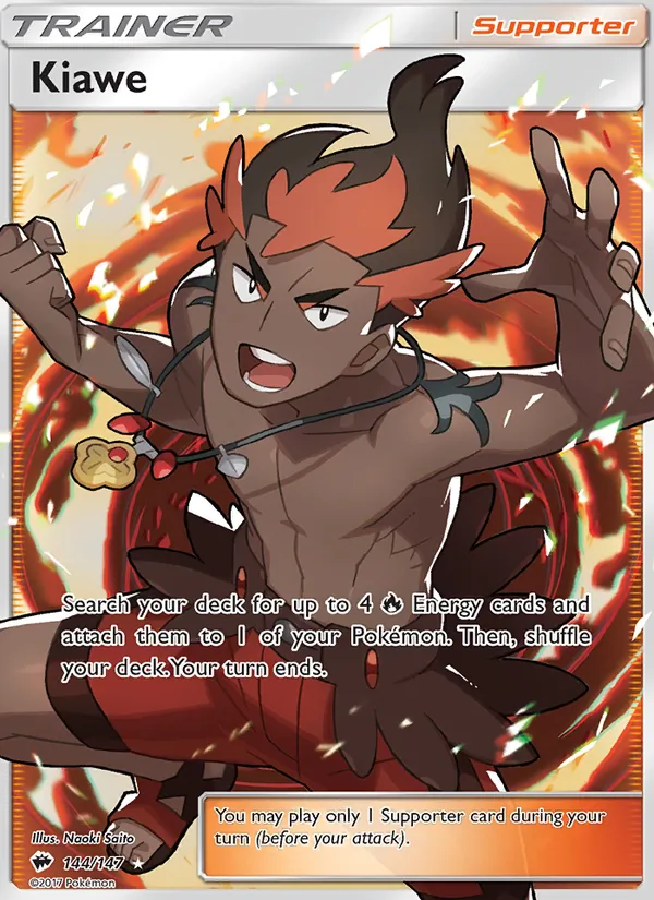 Kiawe - Burning Shadows Pokemon Card