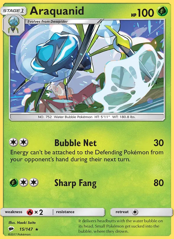 Araquanid - Burning Shadows Pokemon Card