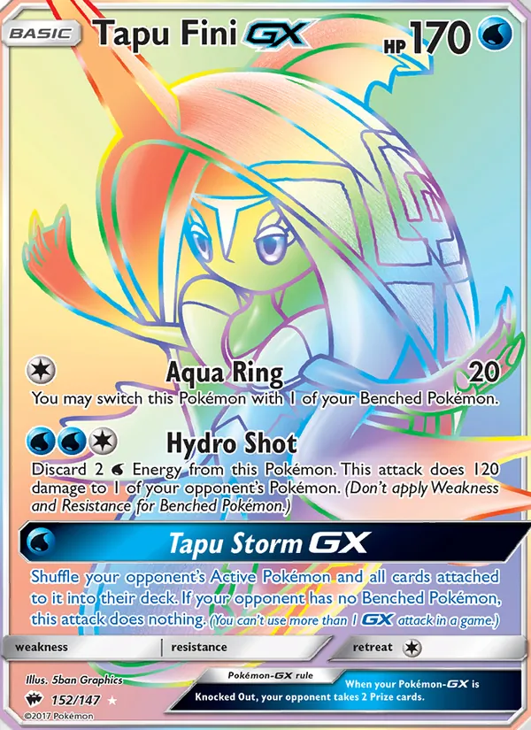 Tapu Fini GX - Burning Shadows Pokemon Card