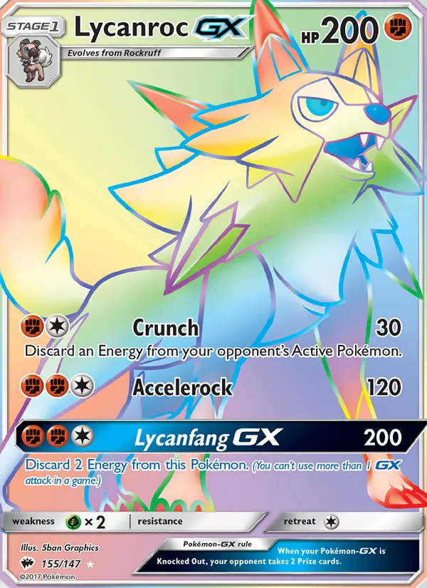 Lycanroc GX - Burning Shadows Pokemon Card