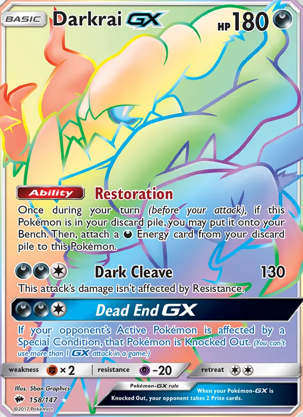Darkrai GX - Burning Shadows Pokemon Card