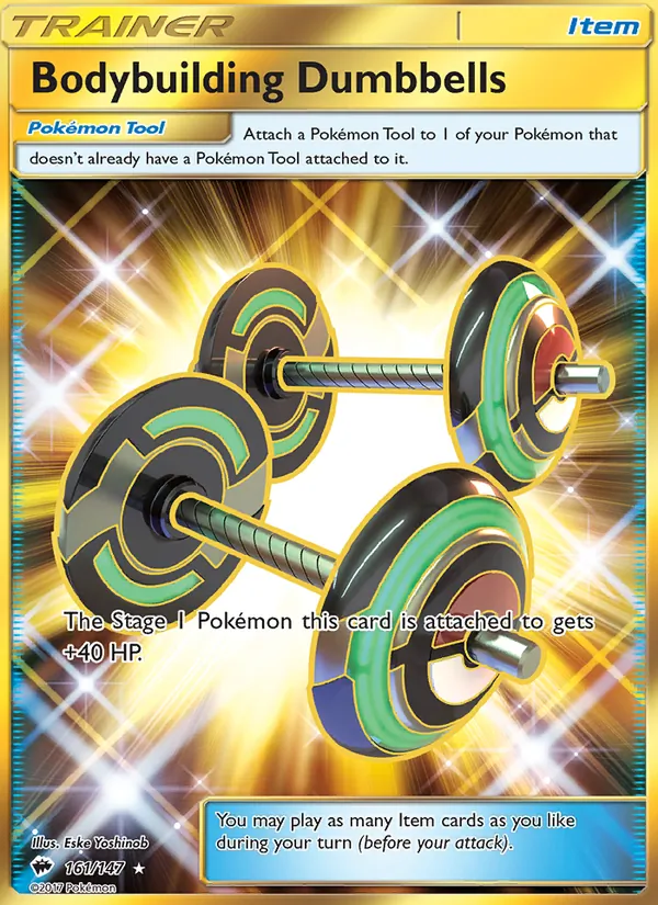 Bodybuilding Dumbbells - Burning Shadows Pokemon Card