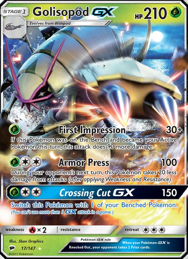 Golisopod GX - Burning Shadows Pokemon Card