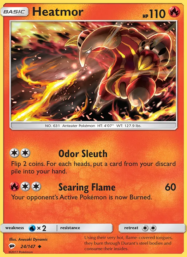 Heatmor - Burning Shadows Pokemon Card
