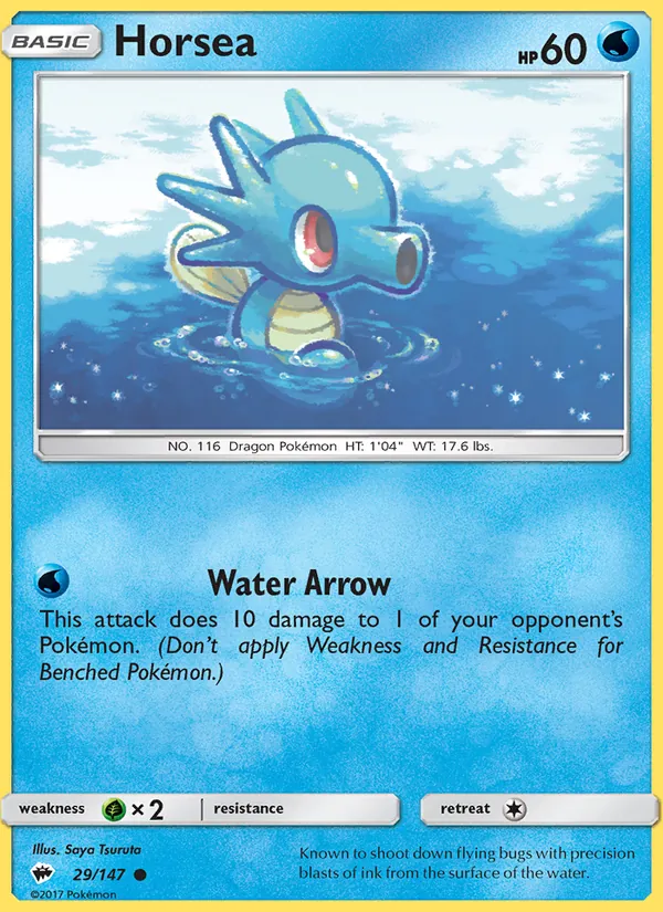 Horsea - Burning Shadows Pokemon Card