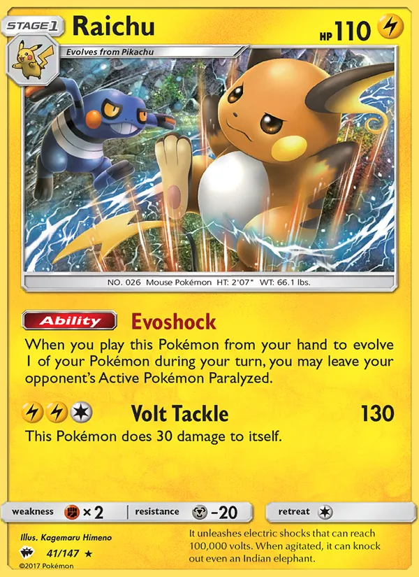 Raichu - Burning Shadows Pokemon Card