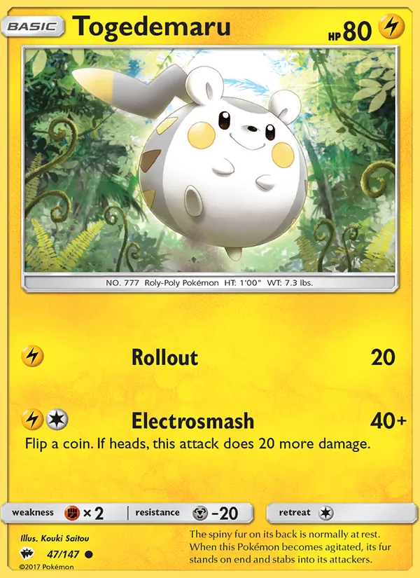 Togedemaru - Burning Shadows Pokemon Card