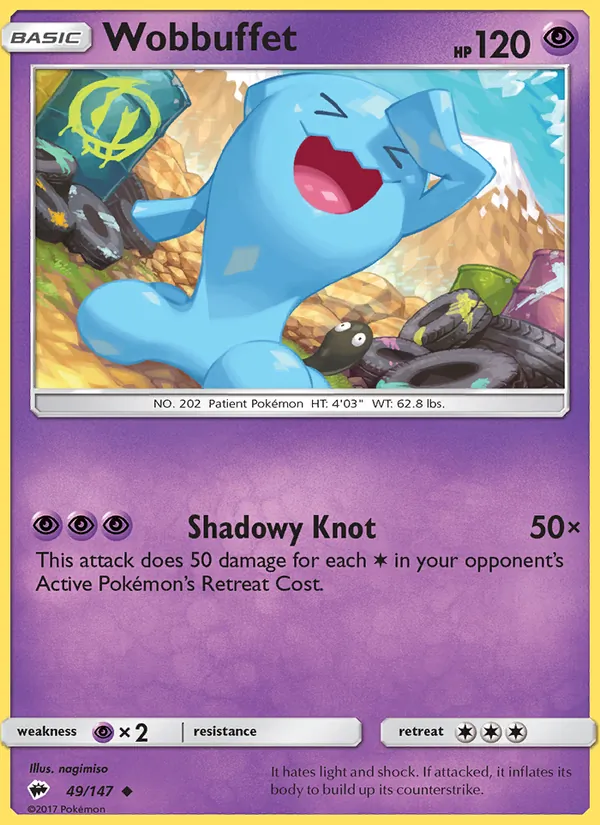 Wobbuffet - Burning Shadows Pokemon Card