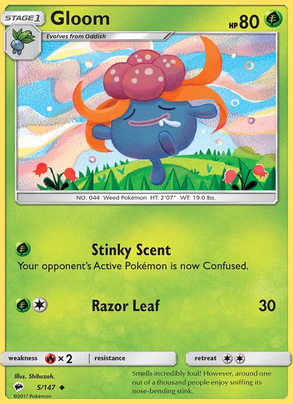 Gloom - Burning Shadows Pokemon Card