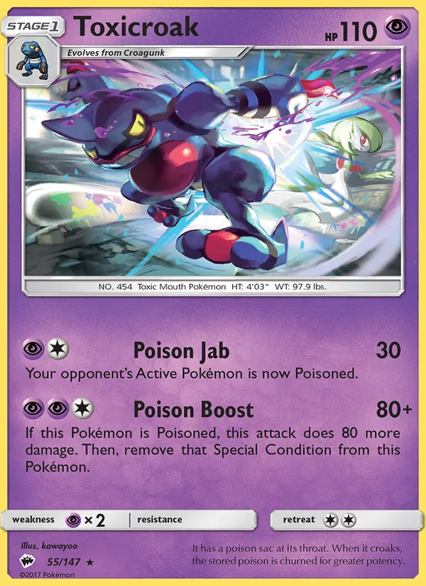 Toxicroak - Burning Shadows Pokemon Card