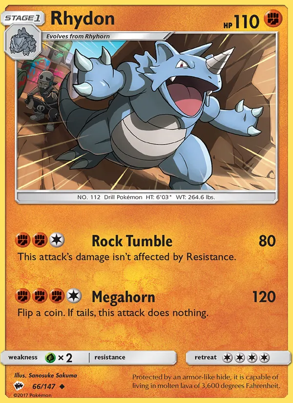 Rhydon - Burning Shadows Pokemon Card