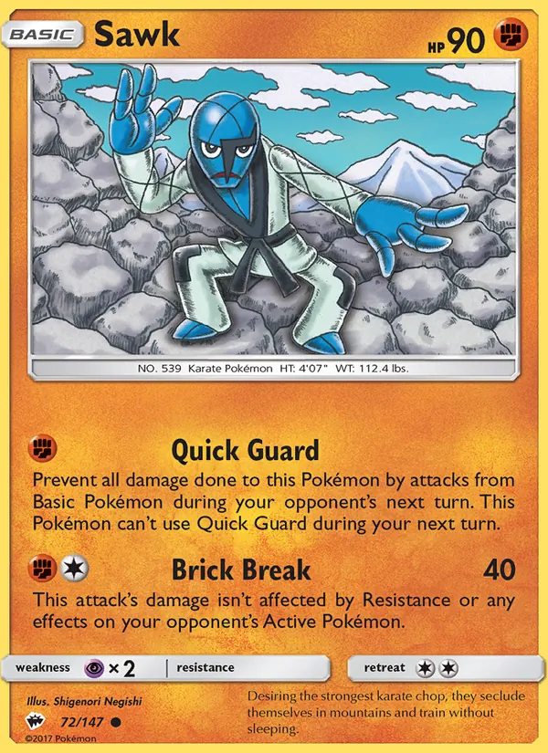 Sawk - Burning Shadows Pokemon Card