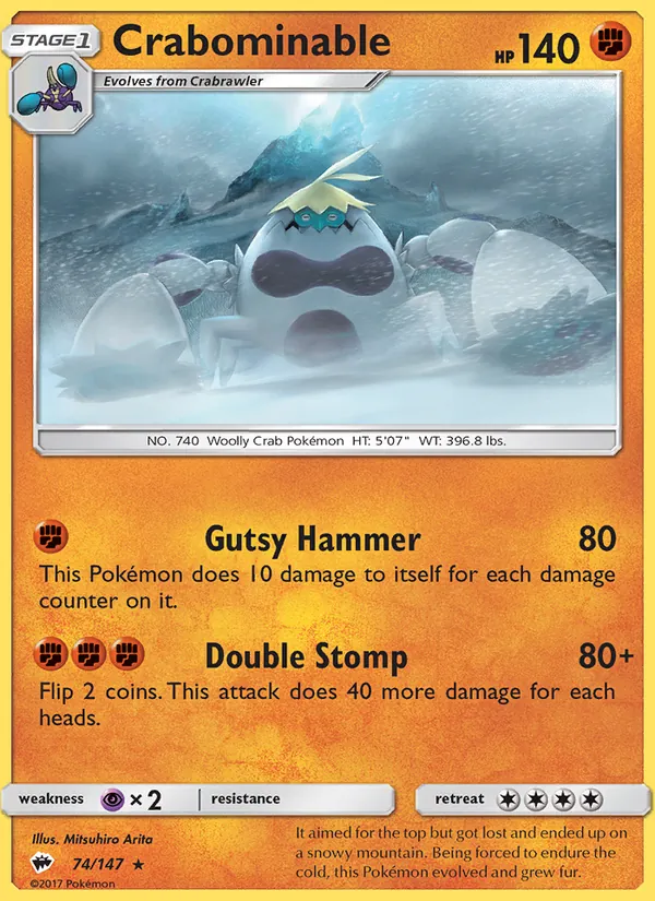 Crabominable - Burning Shadows Pokemon Card