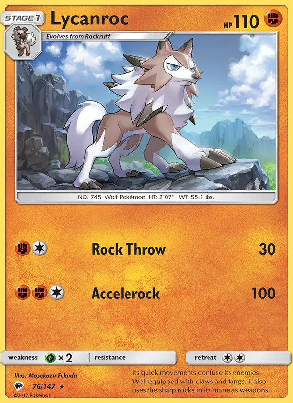 Lycanroc - Burning Shadows Pokemon Card