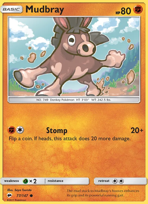 Mudbray - Burning Shadows Pokemon Card
