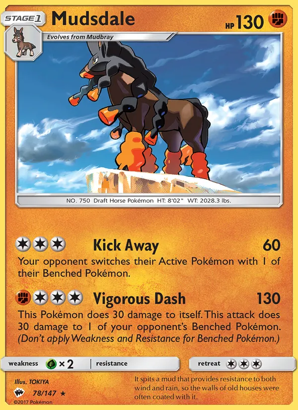 Mudsdale - Burning Shadows Pokemon Card