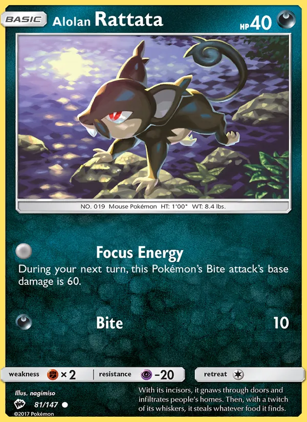 Alolan Rattata - Burning Shadows Pokemon Card