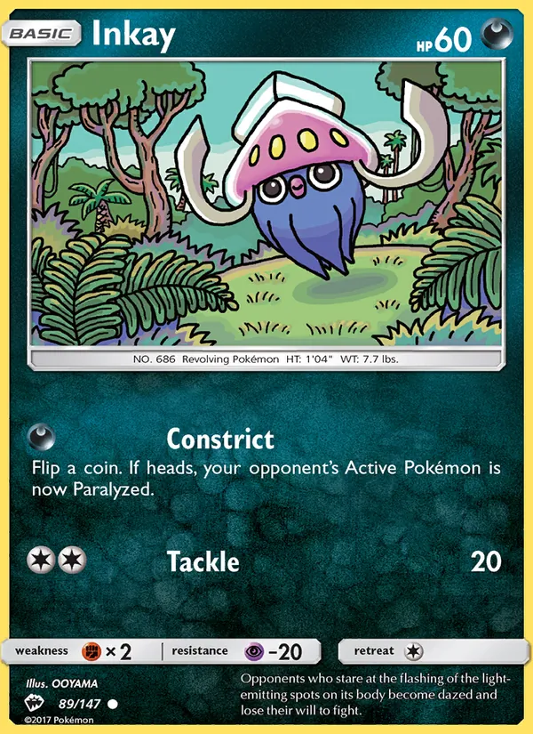 Inkay - Burning Shadows Pokemon Card