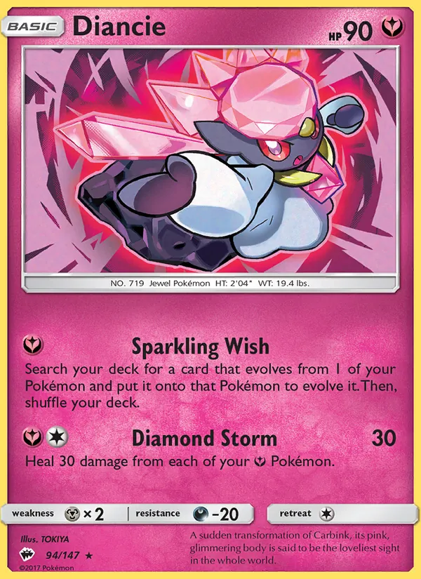 Diancie - Burning Shadows Pokemon Card