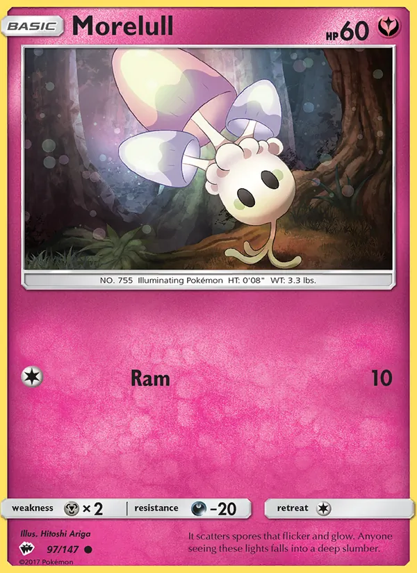 Morelull - Burning Shadows Pokemon Card