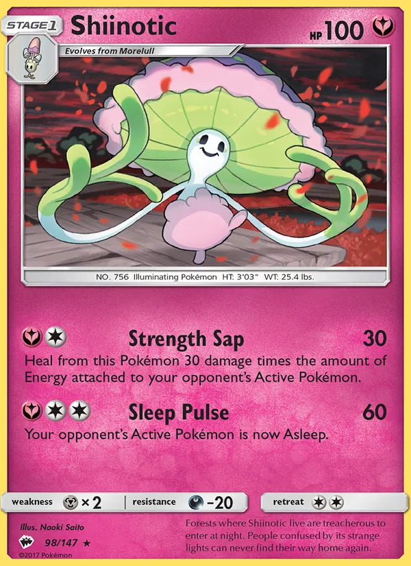 Shiinotic - Burning Shadows Pokemon Card