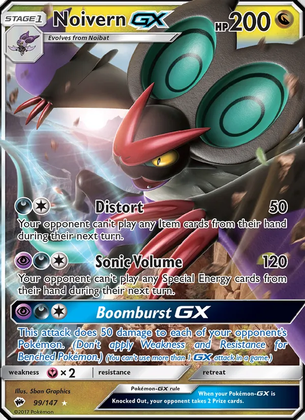 Noivern GX - Burning Shadows Pokemon Card