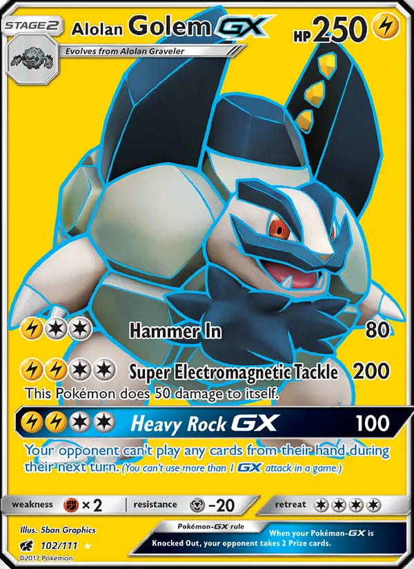 Alolan Golem GX - Crimson Invasion Pokemon Card