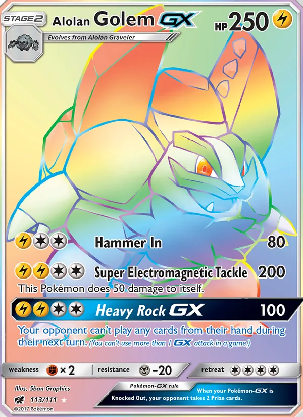 Alolan Golem GX - Crimson Invasion Pokemon Card