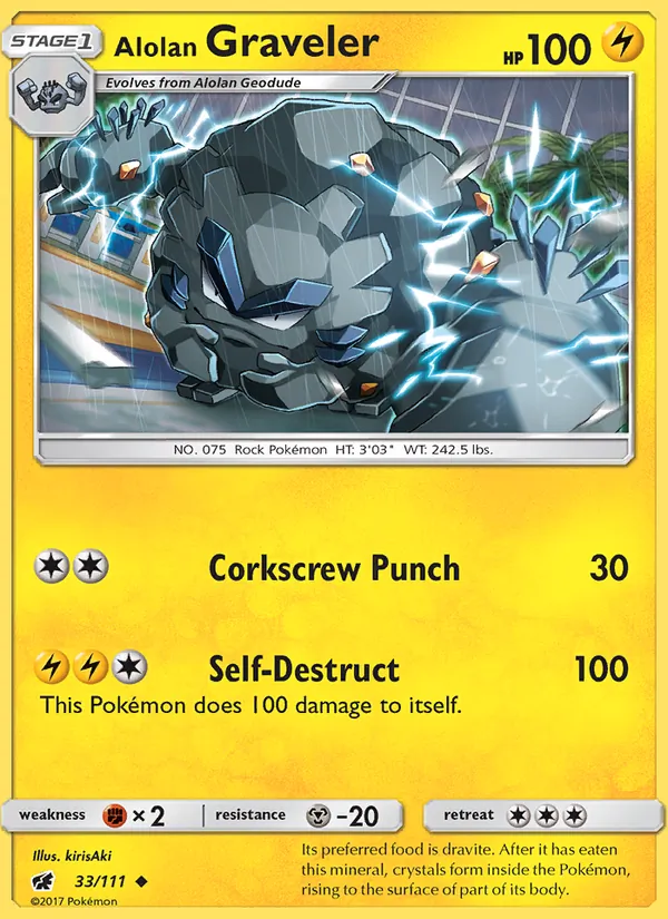 Alolan Graveler - Crimson Invasion Pokemon Card