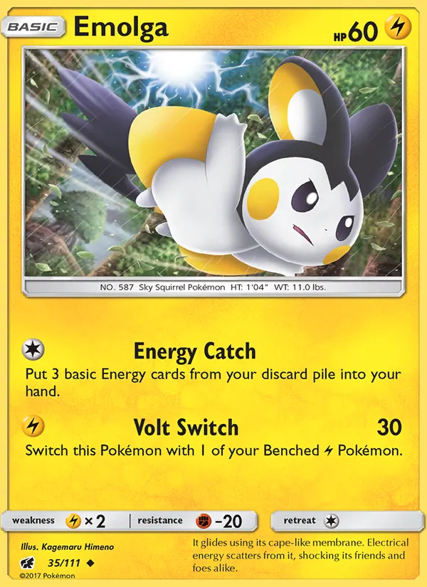 Emolga - Crimson Invasion Pokemon Card