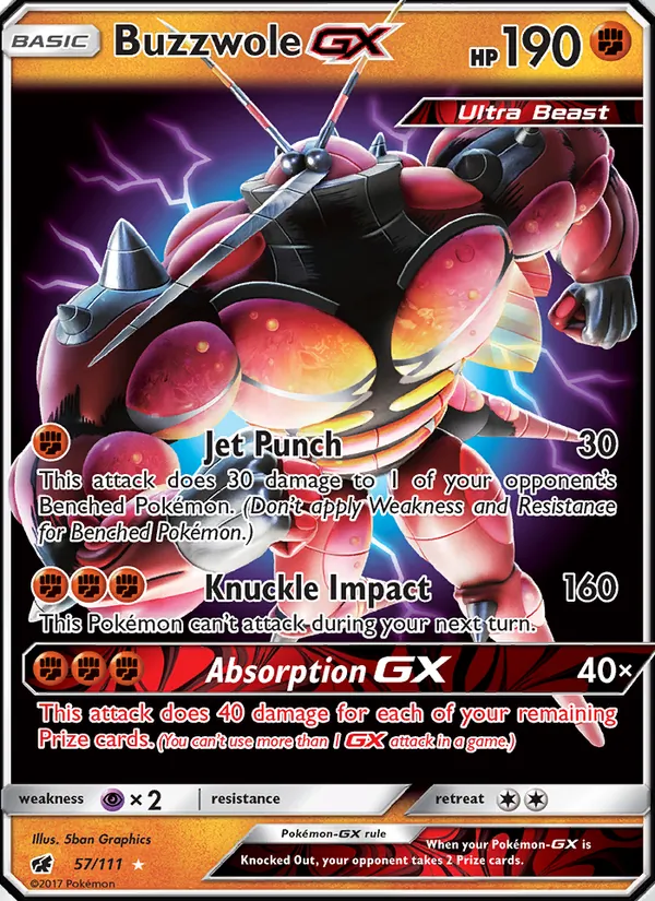 Buzzwole GX - Crimson Invasion Pokemon Card