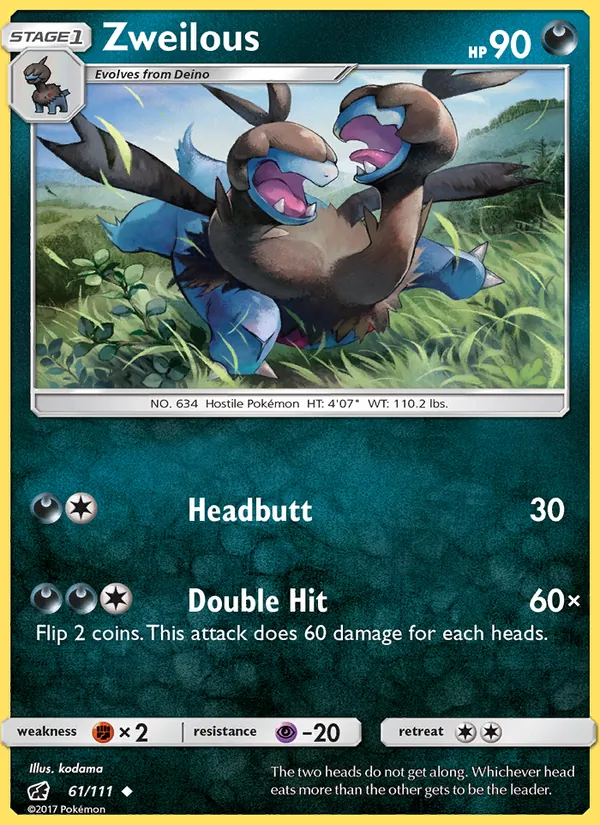 Zweilous - Crimson Invasion Pokemon Card