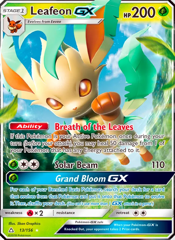 Leafeon GX - Ultra Prism Pokemon Card