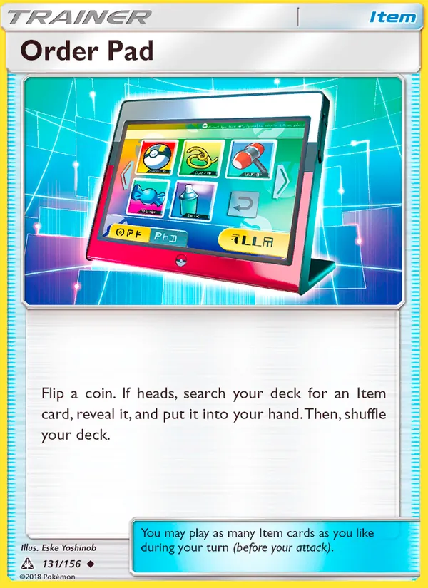 Order Pad - Ultra Prism Pokemon Card