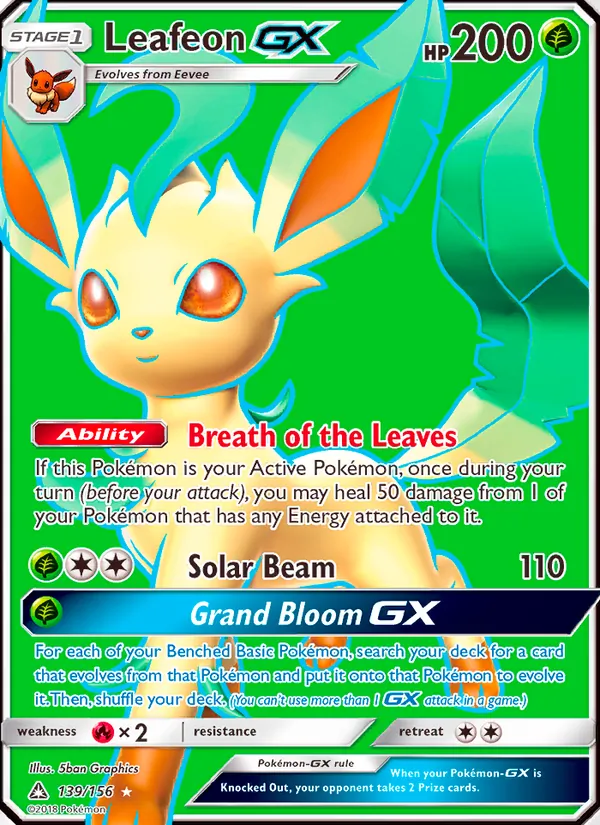 Leafeon GX - Ultra Prism Pokemon Card