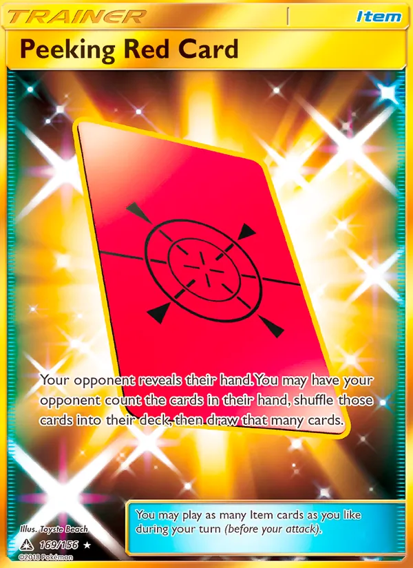 Peeking Red Card - Ultra Prism Pokemon Card