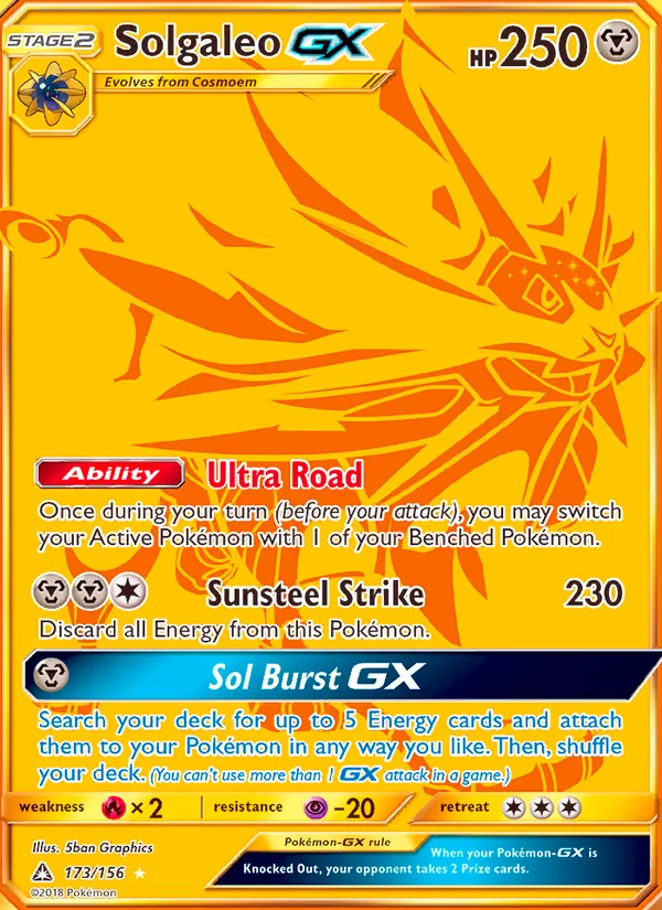 Solgaleo GX - Ultra Prism Pokemon Card