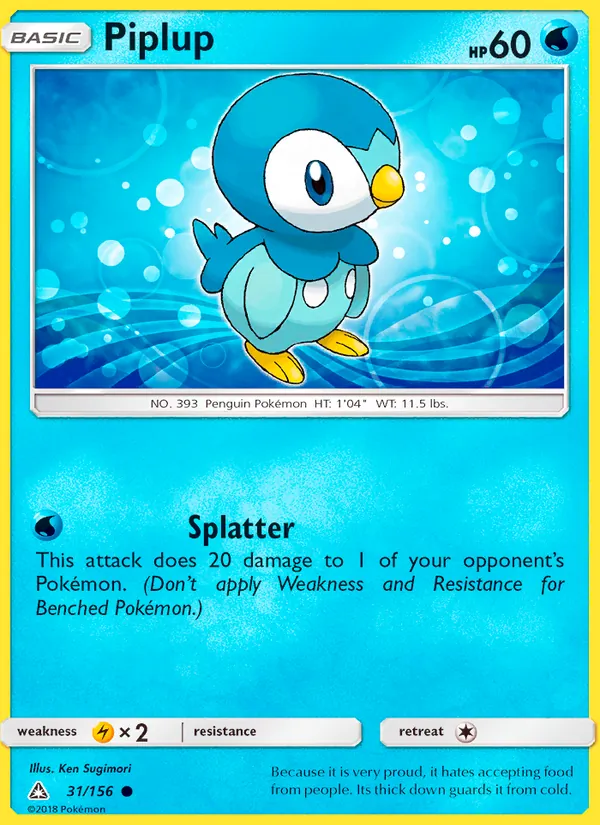 Piplup - Ultra Prism Pokemon Card