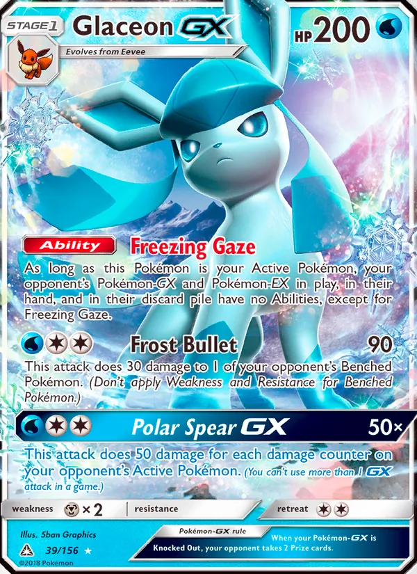 Glaceon GX - Ultra Prism Pokemon Card