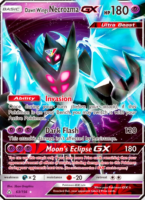 Dawn Wings Necrozma GX - Ultra Prism Pokemon Card