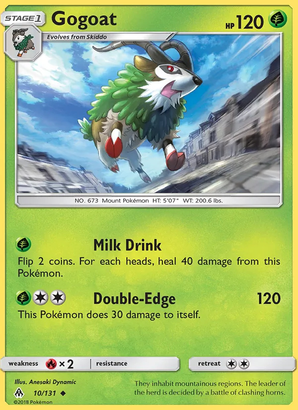 Gogoat - Forbidden Light Pokemon Card