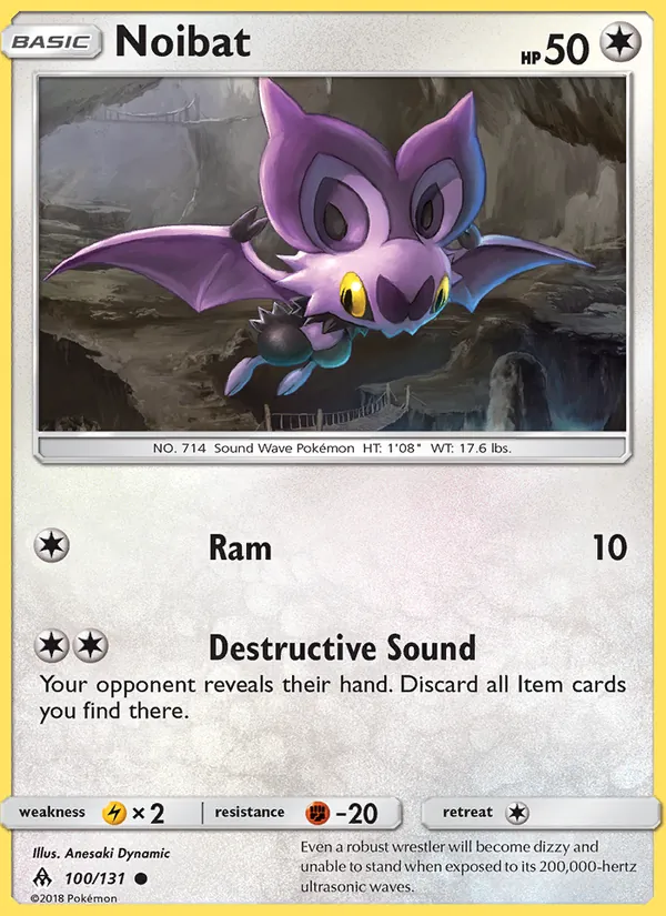 Noibat - Forbidden Light Pokemon Card