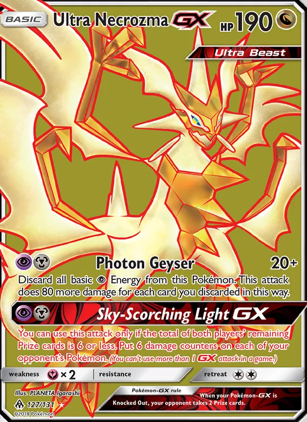 Ultra Necrozma GX - Forbidden Light Pokemon Card